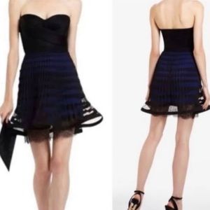 EUC BCBGMaxAzria “ Neena” Strapless Pleated Mini Dress